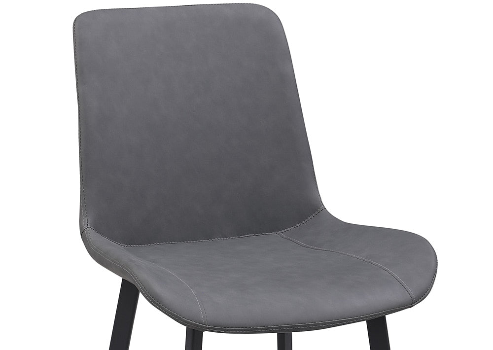 Chintaly - KINGSLEY - Contemporary Curved Back Side Chair w/ Steel Legs - (Set of 4) - KINGSLEY-SC-BLK-GRY veiw 8