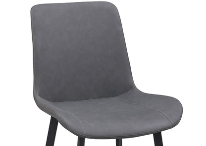 Chintaly - KINGSLEY - Contemporary Curved Back Side Chair w/ Steel Legs - (Set of 4) - KINGSLEY-SC-BLK-GRY veiw 8