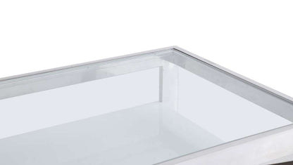 Chintaly - Krista Modern White Buffet w/ Stainless Steel & Tempered Glass Top - KRISTA-BUF veiw 7