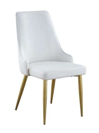 Chintaly - Kristen - Stitched Channel Back Side Chair w/ Golden Legs - (Set of 2) - KRISTEN-SC-WHT veiw 1