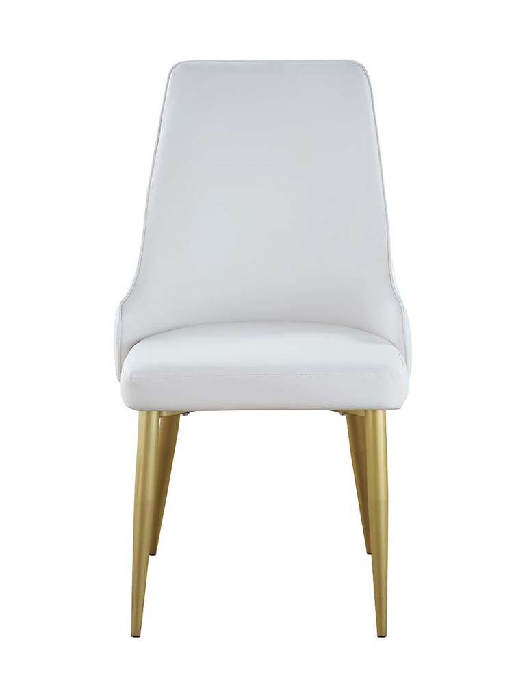 Chintaly - Kristen - Stitched Channel Back Side Chair w/ Golden Legs - (Set of 2) - KRISTEN-SC-WHT veiw 3