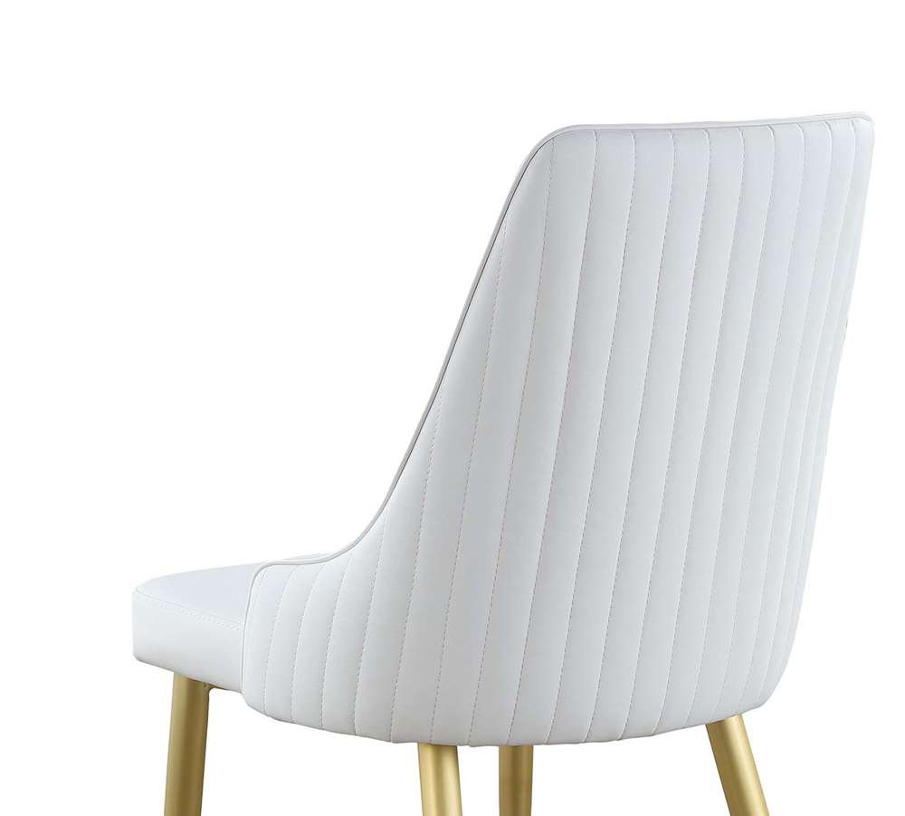 Chintaly - Kristen - Stitched Channel Back Side Chair w/ Golden Legs - (Set of 2) - KRISTEN-SC-WHT veiw 5