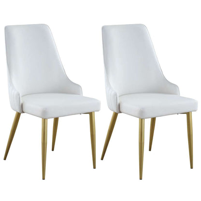 Chintaly - Kristen - Stitched Channel Back Side Chair w/ Golden Legs - (Set of 2) - KRISTEN-SC-WHT veiw 6