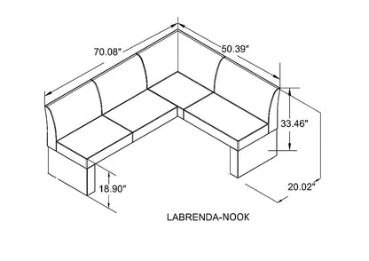 Chintaly - Labrenda Fully Upholstered Nook - LABRENDA-NOOK veiw 2