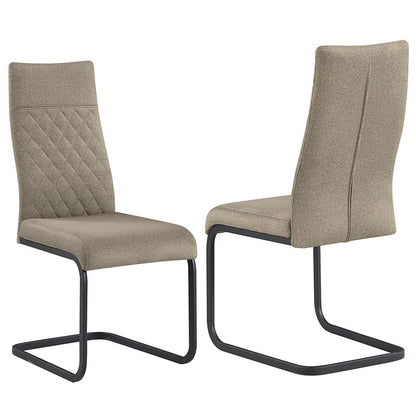 Chintaly - LILLIAN - Cantilever Side Chair w/ Diamond Stitched Back - 2 Per Box - LILLIAN-SC-BLK-TPE veiw 1