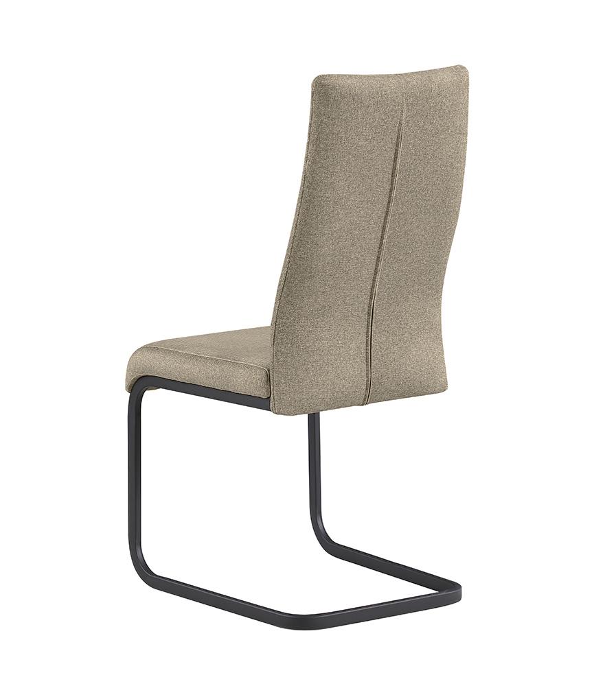 Chintaly - LILLIAN - Cantilever Side Chair w/ Diamond Stitched Back - 2 Per Box - LILLIAN-SC-BLK-TPE veiw 3
