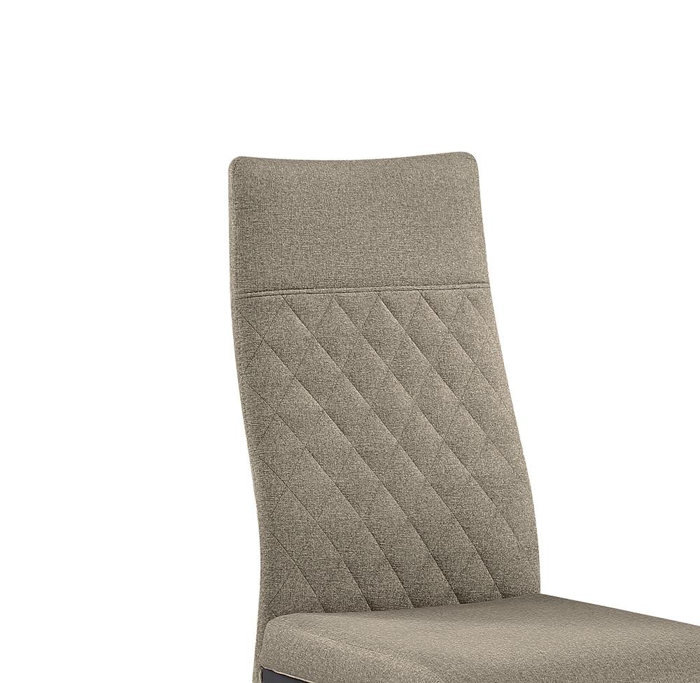Chintaly - LILLIAN - Cantilever Side Chair w/ Diamond Stitched Back - 2 Per Box - LILLIAN-SC-BLK-TPE veiw 4