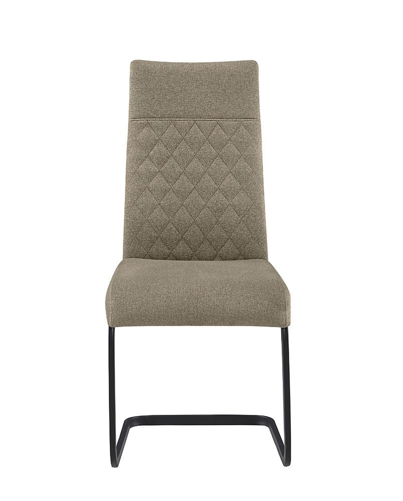 Chintaly - LILLIAN - Cantilever Side Chair w/ Diamond Stitched Back - 2 Per Box - LILLIAN-SC-BLK-TPE veiw 5