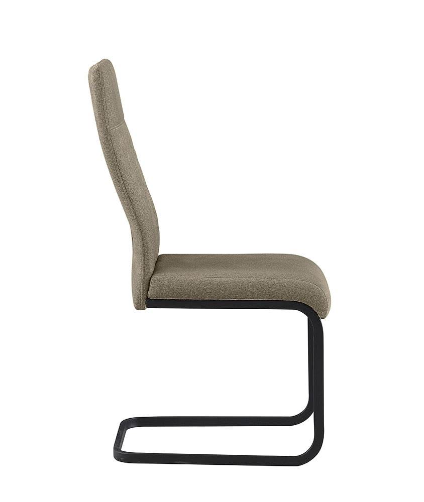 Chintaly - LILLIAN - Cantilever Side Chair w/ Diamond Stitched Back - 2 Per Box - LILLIAN-SC-BLK-TPE veiw 6
