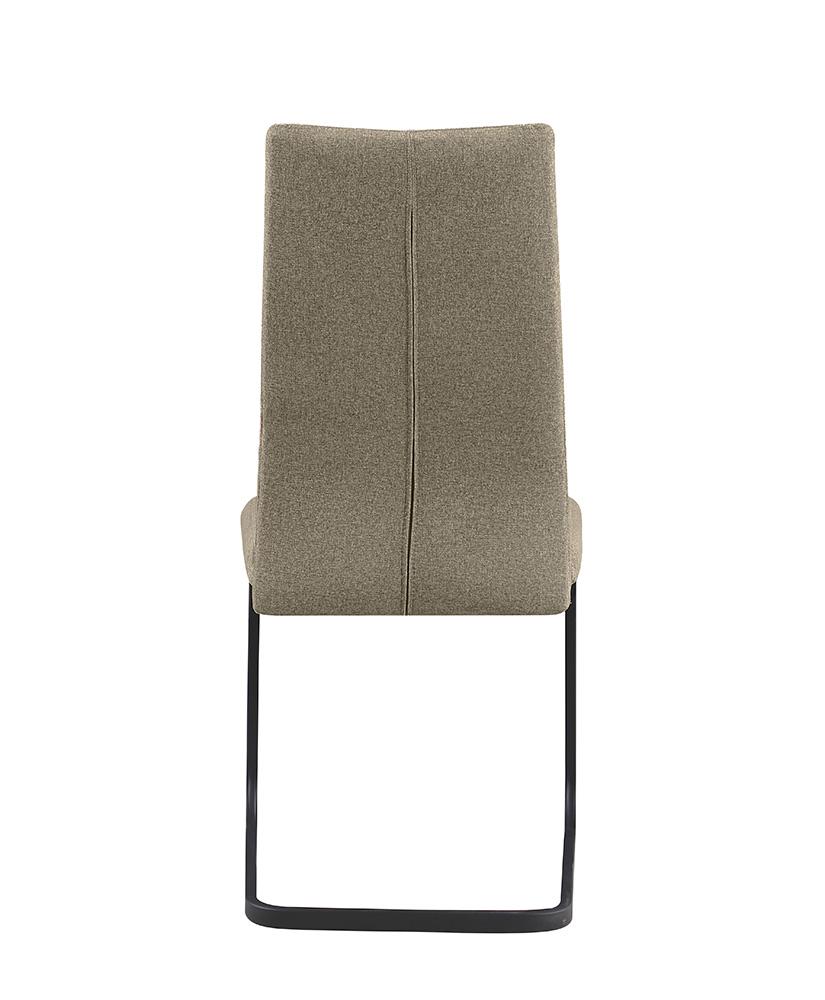 Chintaly - LILLIAN - Cantilever Side Chair w/ Diamond Stitched Back - 2 Per Box - LILLIAN-SC-BLK-TPE veiw 7