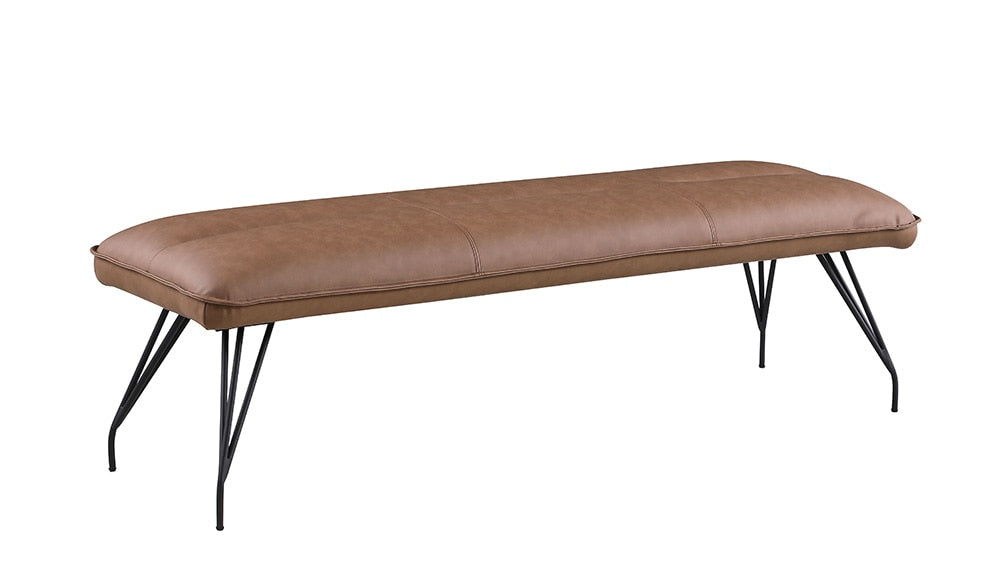 Chintaly - LILLIAN - Upholstered Bench w/ Curved Steel Legs - LILLIAN-BCH-BRW veiw 1