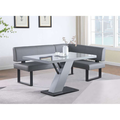Chintaly - Linden - Contemporary Dining Set w/ Wooden Dining Table & Nook - LINDEN-2PC-GRY veiw 1