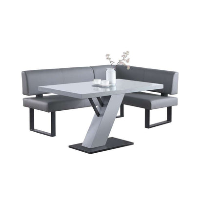 Chintaly - Linden - Contemporary Dining Set w/ Wooden Dining Table & Nook - LINDEN-2PC-GRY veiw 4