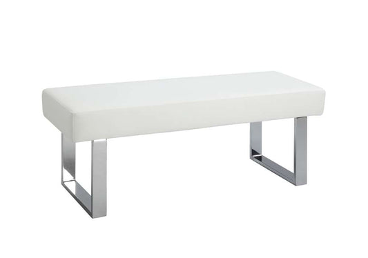 Chintaly - Linden White Long Bench - LINDEN-BCH-WHT veiw 1