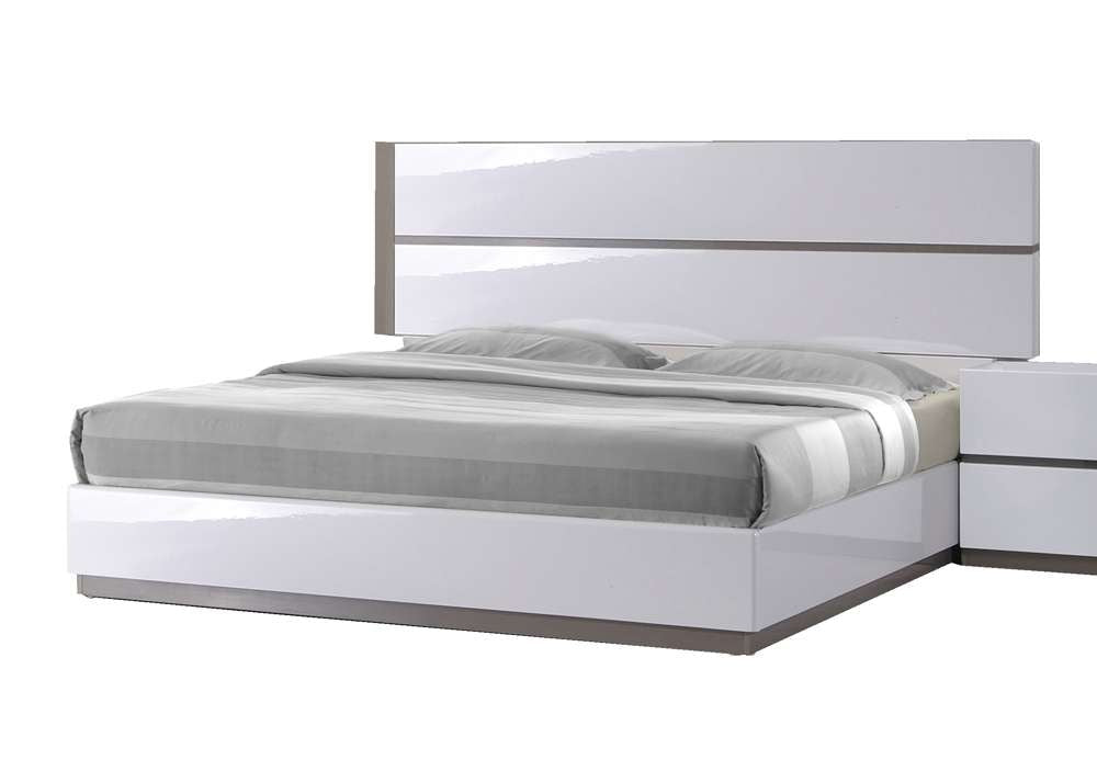 Chintaly - Manila 4 Pieces Queen Bedroom Set In Gloss White And Grey - MANILA-QUEEN-4PC veiw 2
