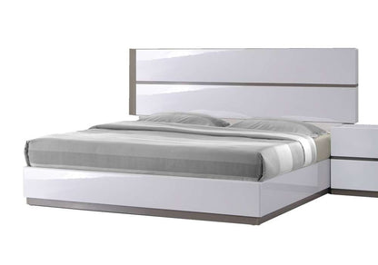 Chintaly - Manila 4 Pieces Queen Bedroom Set In Gloss White And Grey - MANILA-QUEEN-4PC veiw 2
