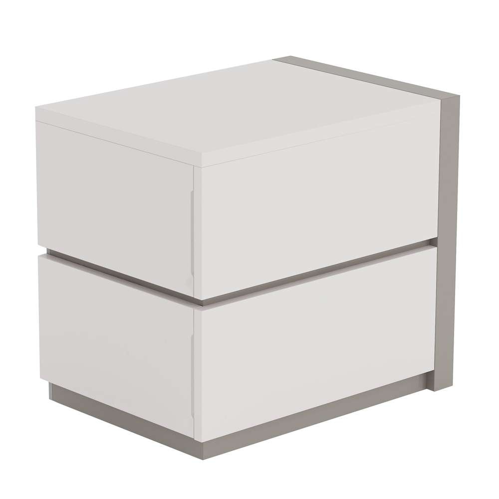 Chintaly - Manila 4 Pieces Queen Bedroom Set In Gloss White And Grey - MANILA-QUEEN-4PC veiw 4