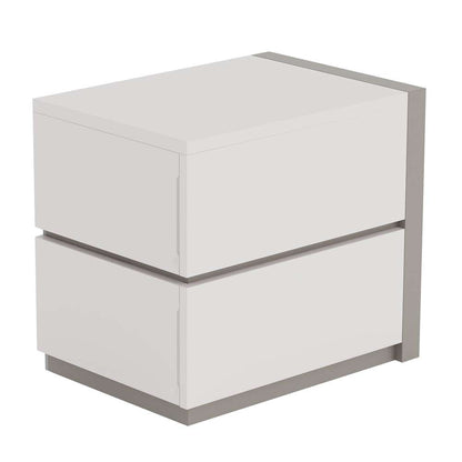 Chintaly - Manila 4 Pieces Queen Bedroom Set In Gloss White And Grey - MANILA-QUEEN-4PC veiw 4