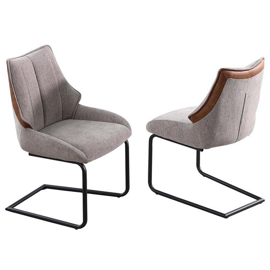 Chintaly - MELANIE-SC - Contemporary Cantilever Side Chair w/ Steel Base - 2 Per Box - MELANIE-SC-BLK-TPE veiw 1