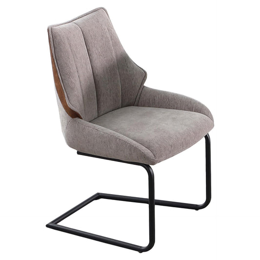 Chintaly - MELANIE-SC - Contemporary Cantilever Side Chair w/ Steel Base - 2 Per Box - MELANIE-SC-BLK-TPE veiw 2