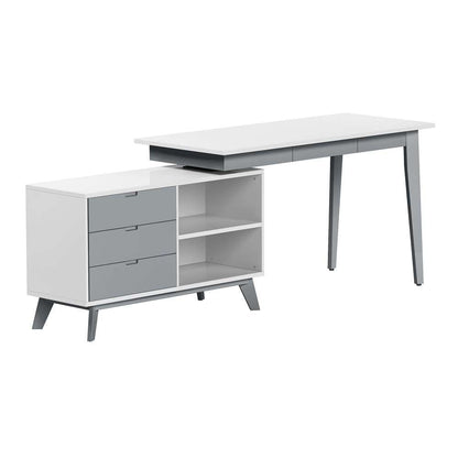 Chintaly - Modern 2-Tone Rotating Wooden Home Office Desk - 6934-DSK veiw 1