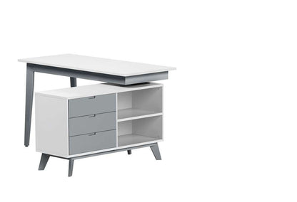 Chintaly - Modern 2-Tone Rotating Wooden Home Office Desk - 6934-DSK veiw 2