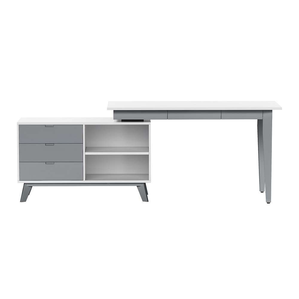 Chintaly - Modern 2-Tone Rotating Wooden Home Office Desk - 6934-DSK veiw 3