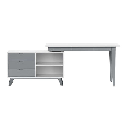 Chintaly - Modern 2-Tone Rotating Wooden Home Office Desk - 6934-DSK veiw 3