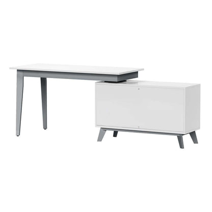 Chintaly - Modern 2-Tone Rotating Wooden Home Office Desk - 6934-DSK veiw 5