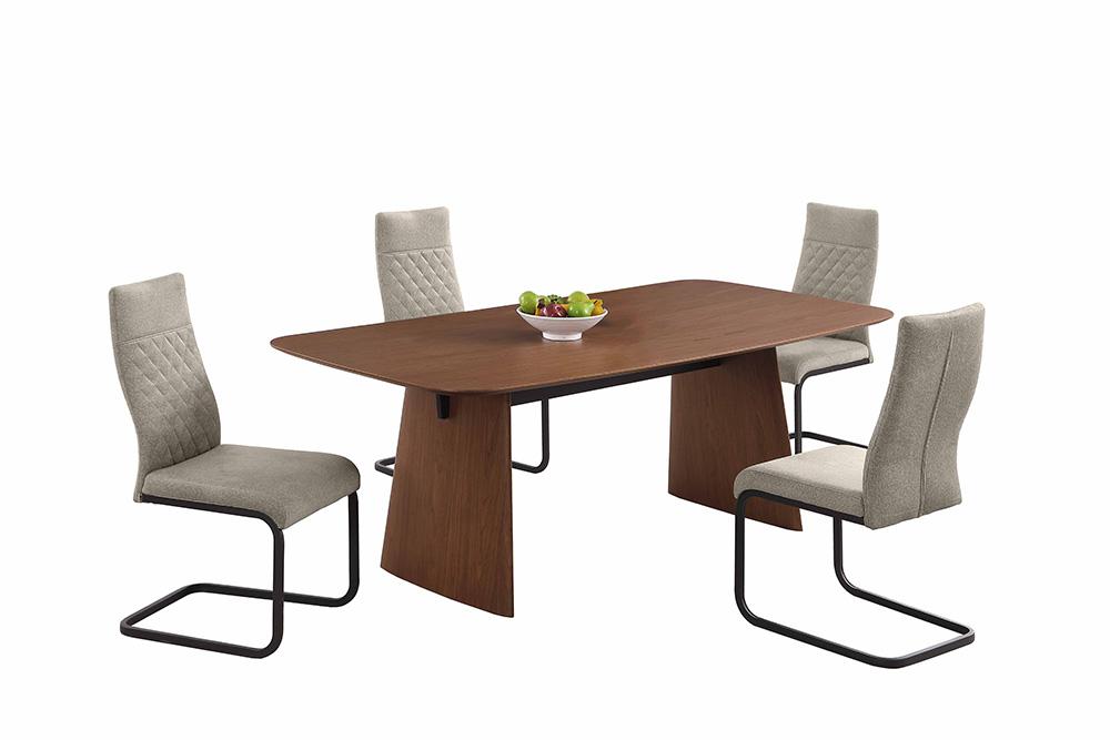 Chintaly - EDEN - Modern Dining Set w/ All-wood Table & Cantilever Chairs - EDEN-LILLIAN-5PC veiw 1