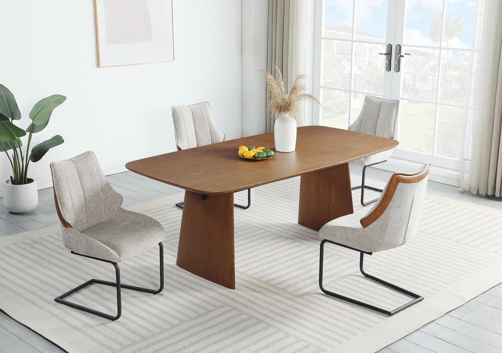 Chintaly - EDEN - Modern Dining Set w/ All-wood Table & Cantilever Chairs - EDEN-MELANIE-5PC veiw 6