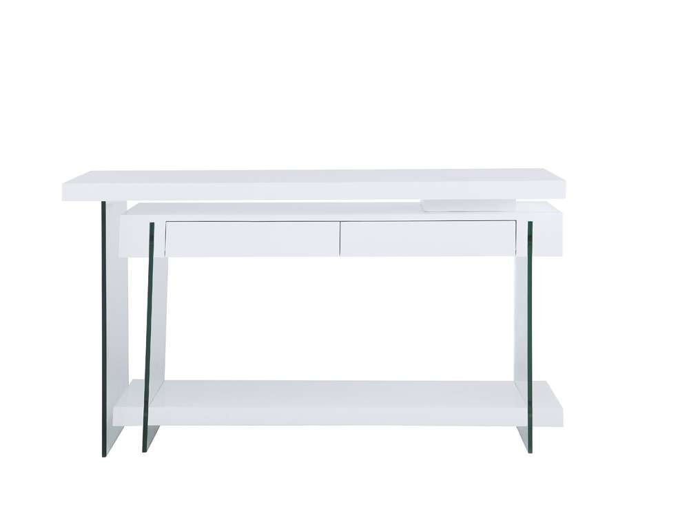 Chintaly - Modern Rotatable Glass & Wooden Desk w/ Drawers & Shelf - 6920-DSK veiw 1