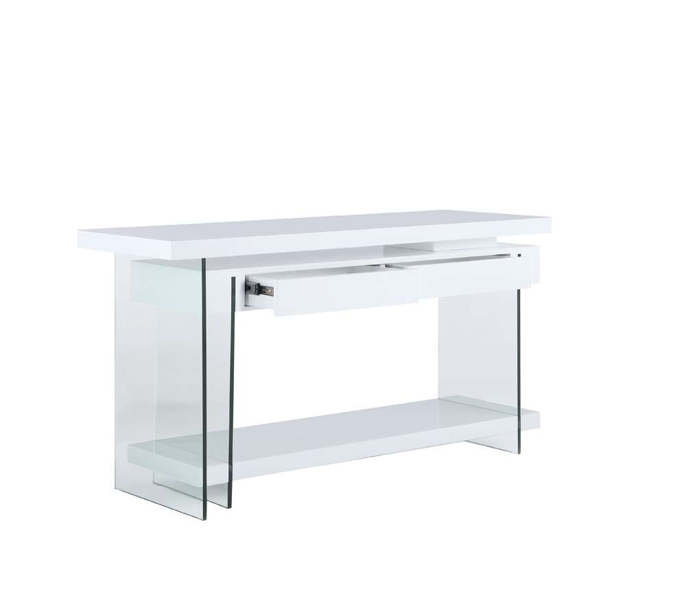 Chintaly - Modern Rotatable Glass & Wooden Desk w/ Drawers & Shelf - 6920-DSK veiw 6