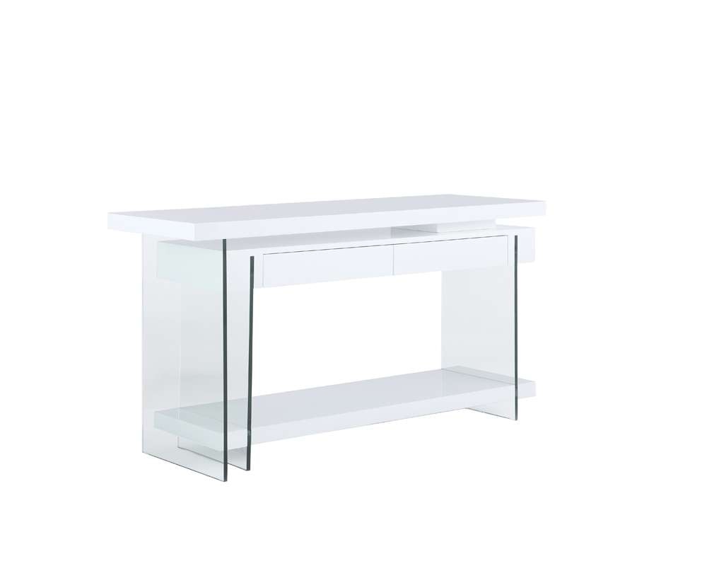Chintaly - Modern Rotatable Glass & Wooden Desk w/ Drawers & Shelf - 6920-DSK veiw 7