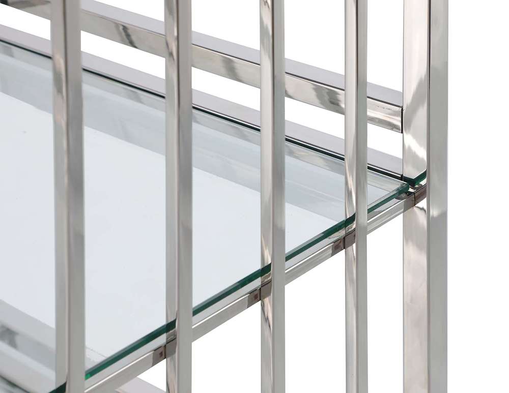 Chintaly - Modern Stainless Steel & Glass Bar - 7400-BAR veiw 4