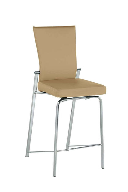 Chintaly - Molly Contemporary Motion Back Bar Stool w/ Chrome Frame - MOLLY-BS-BGE-CHM veiw 1