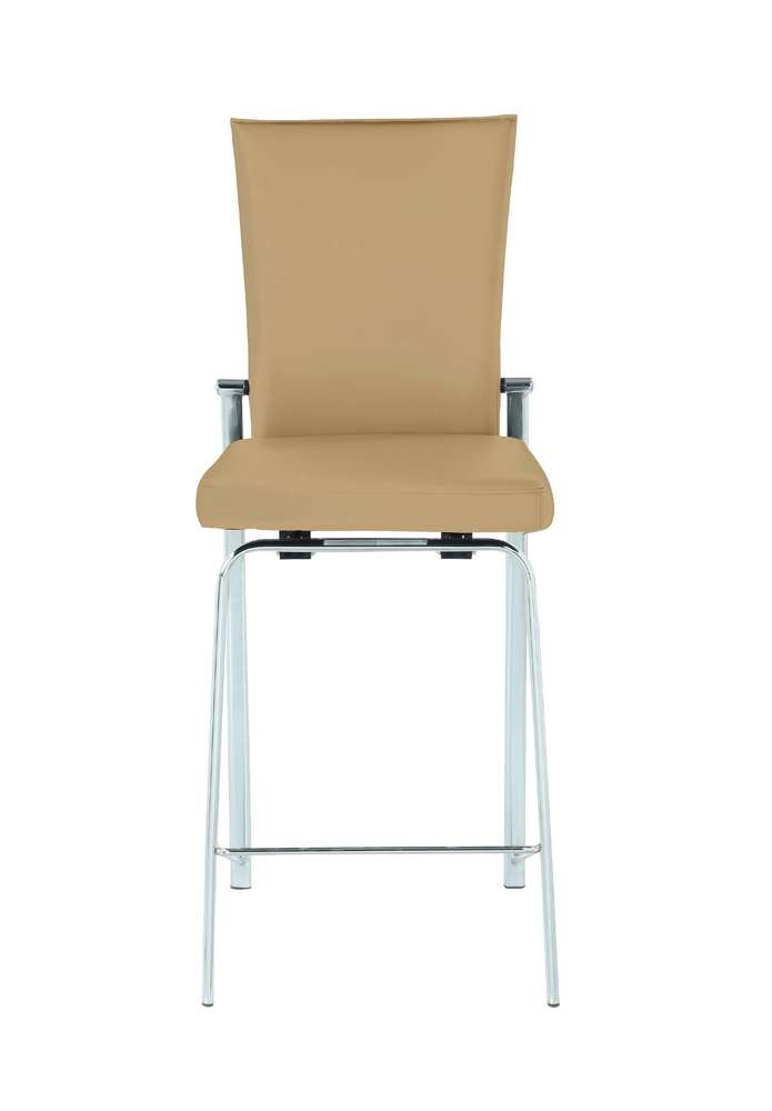 Chintaly - Molly Contemporary Motion Back Bar Stool w/ Chrome Frame - MOLLY-BS-BGE-CHM veiw 2