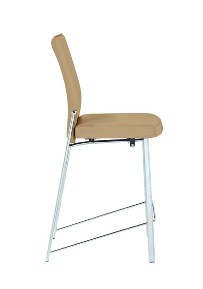 Chintaly - Molly Contemporary Motion Back Bar Stool w/ Chrome Frame - MOLLY-BS-BGE-CHM veiw 3