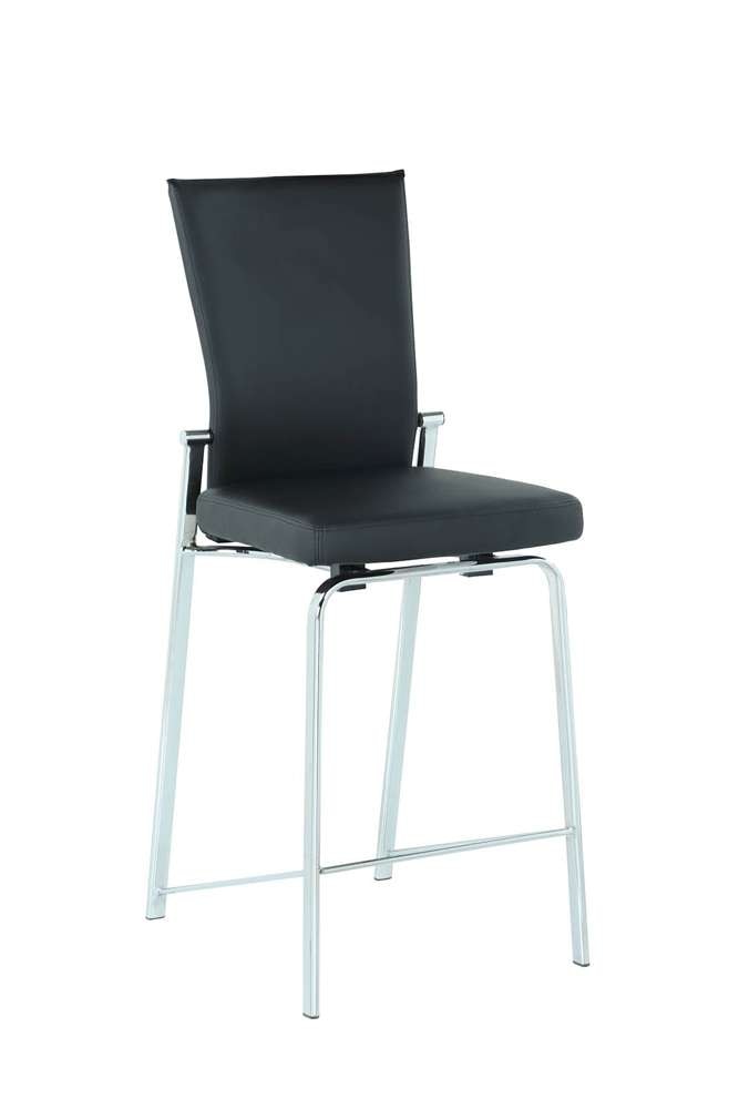 Chintaly - Molly Contemporary Motion Back Bar Stool w/ Chrome Frame - MOLLY-BS-BLK-CHM veiw 1