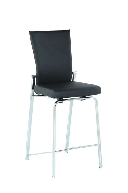 Chintaly - Molly Contemporary Motion Back Bar Stool w/ Chrome Frame - MOLLY-BS-BLK-CHM veiw 1