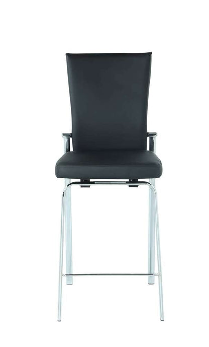 Chintaly - Molly Contemporary Motion Back Bar Stool w/ Chrome Frame - MOLLY-BS-BLK-CHM veiw 2