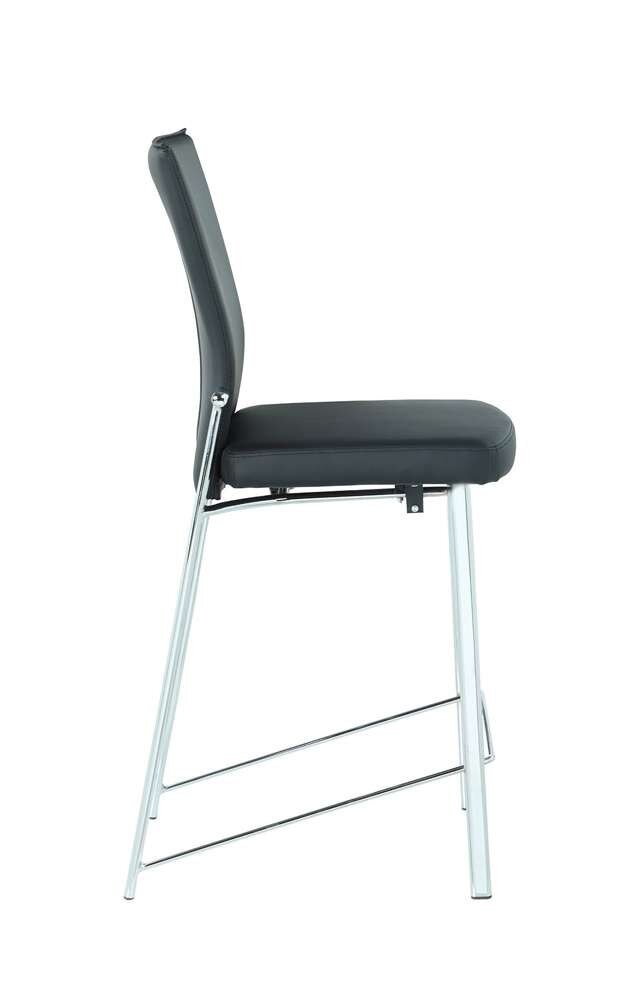 Chintaly - Molly Contemporary Motion Back Bar Stool w/ Chrome Frame - MOLLY-BS-BLK-CHM veiw 3