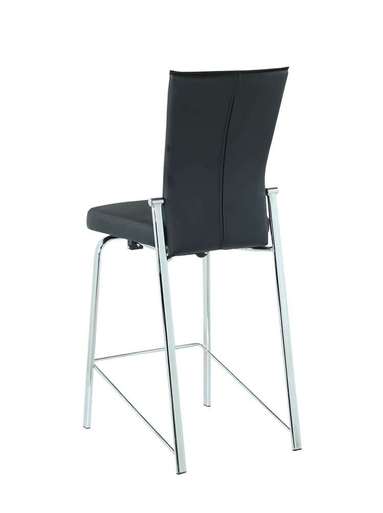 Chintaly - Molly Contemporary Motion Back Bar Stool w/ Chrome Frame - MOLLY-BS-BLK-CHM veiw 4