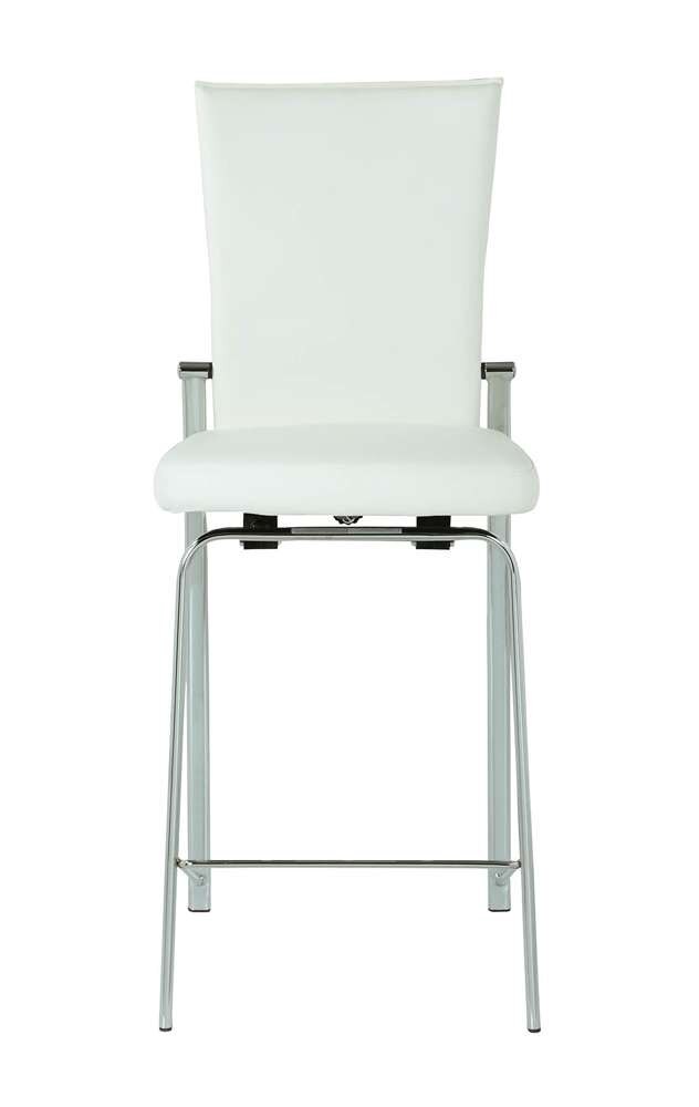 Chintaly - Molly Contemporary Motion Back Bar Stool w/ Chrome Frame - MOLLY-BS-WHT-CHM veiw 1