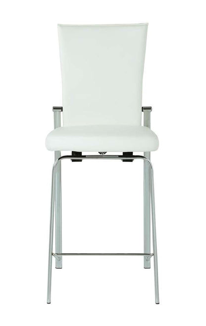 Chintaly - Molly Contemporary Motion Back Bar Stool w/ Chrome Frame - MOLLY-BS-WHT-CHM veiw 1