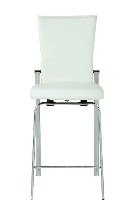 Chintaly - Molly Contemporary Motion Back Bar Stool w/ Chrome Frame - MOLLY-BS-WHT-CHM veiw 1
