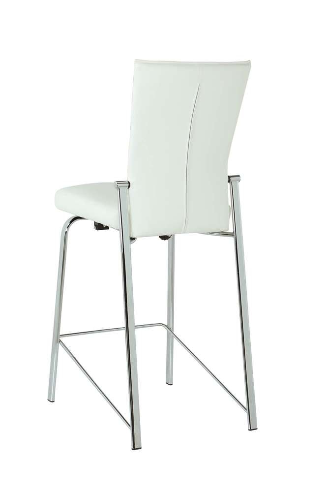 Chintaly - Molly Contemporary Motion Back Bar Stool w/ Chrome Frame - MOLLY-BS-WHT-CHM veiw 3