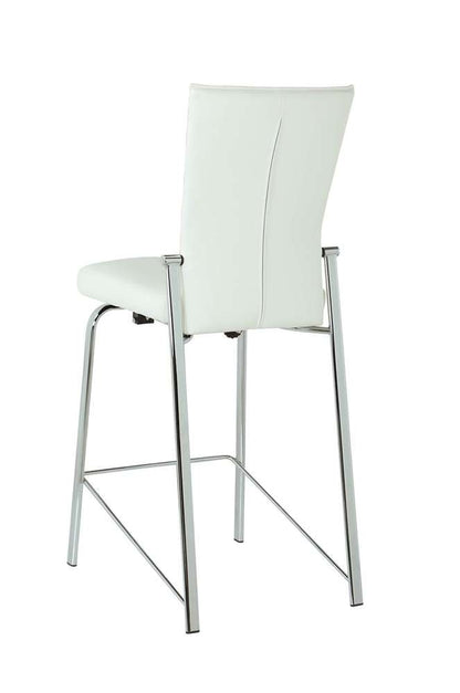 Chintaly - Molly Contemporary Motion Back Bar Stool w/ Chrome Frame - MOLLY-BS-WHT-CHM veiw 3