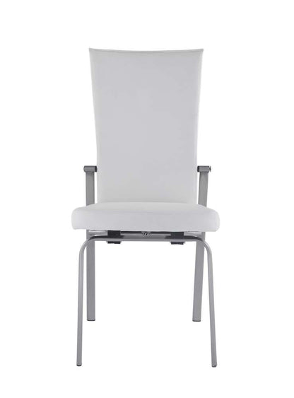 Chintaly - Molly Contemporary Motion-Back Leather Upholstered Side Chair (Set of 2) - MOLLY-SC-WHT-LTH veiw 1