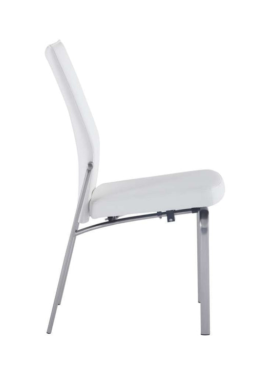 Chintaly - Molly Contemporary Motion-Back Leather Upholstered Side Chair (Set of 2) - MOLLY-SC-WHT-LTH veiw 2